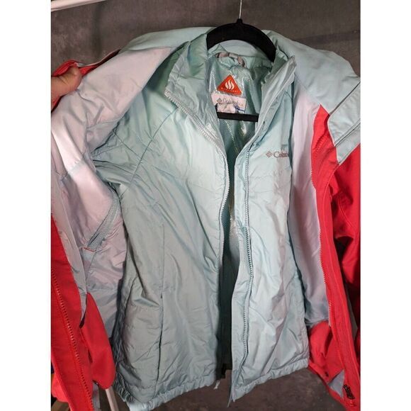 Columbia "Interchange" Omni-Heat Waterproof 2-1 Jacket Coral Women's Medium - Picture 4 of 14